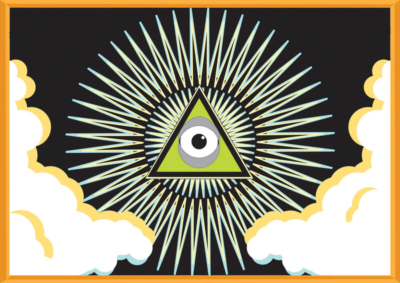 All-seeing Eye Symbol — Black, Dramatic