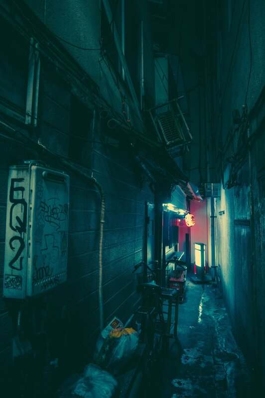Alleyway at Night — Blue