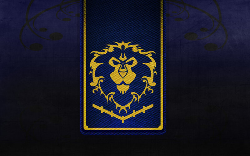Alliance emblem on blue banner