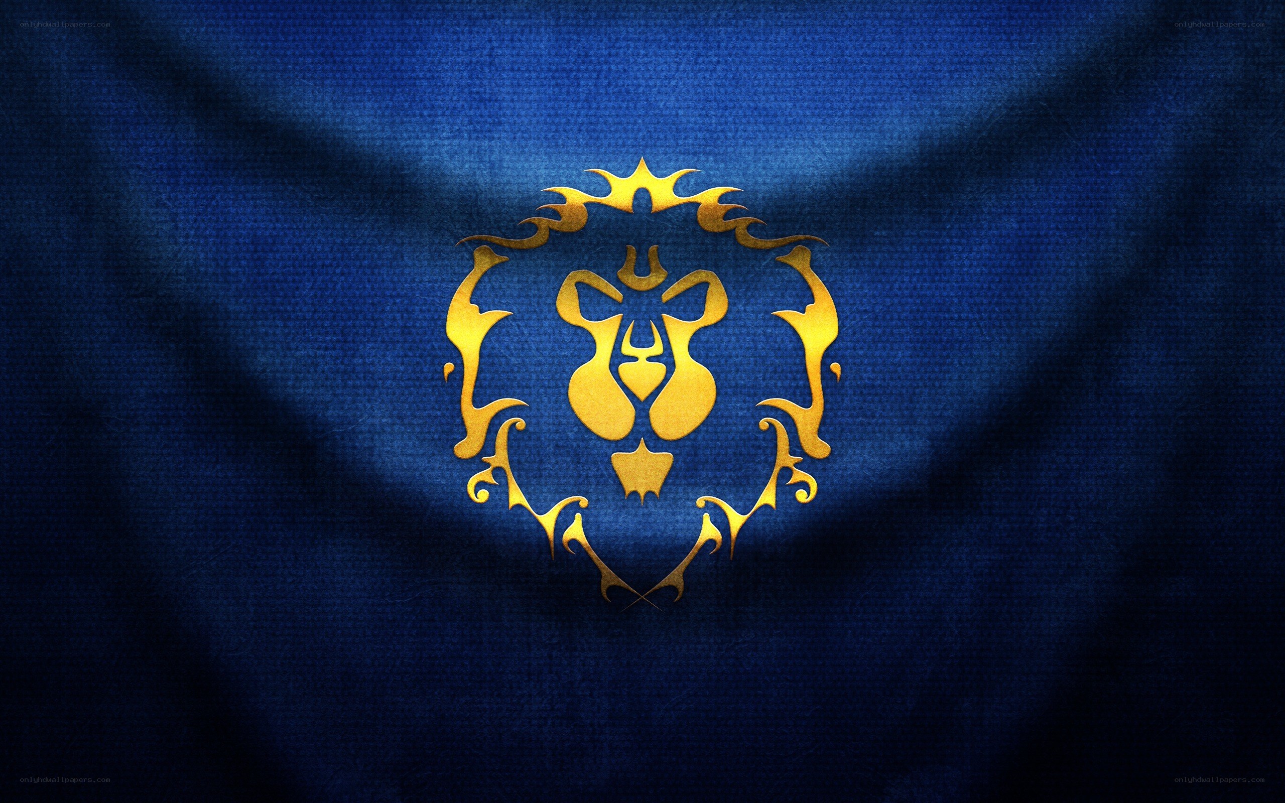 Alliance emblem on blue fabric