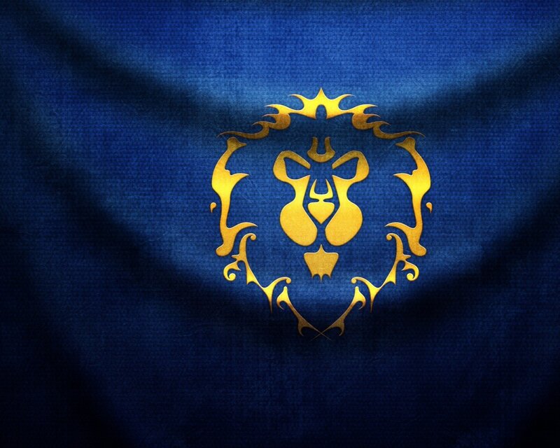 Alliance emblem on blue fabric