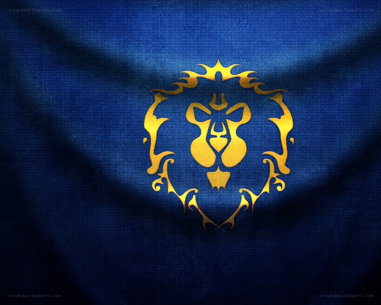 Alliance emblem on blue fabric