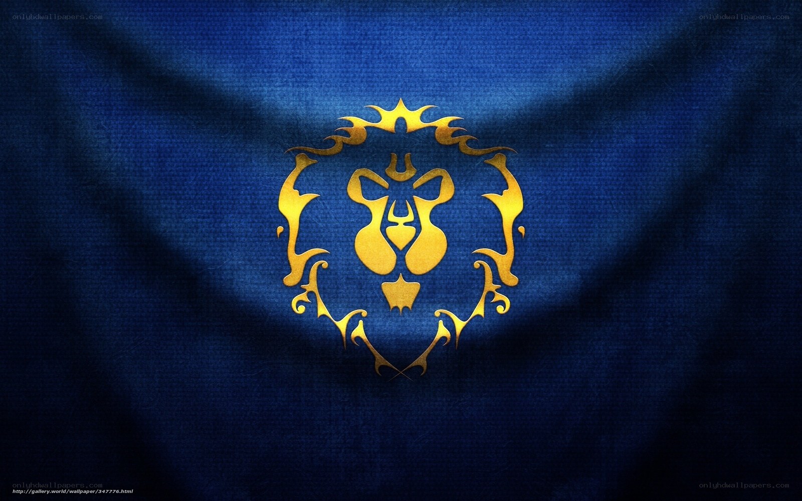 Alliance emblem on blue fabric