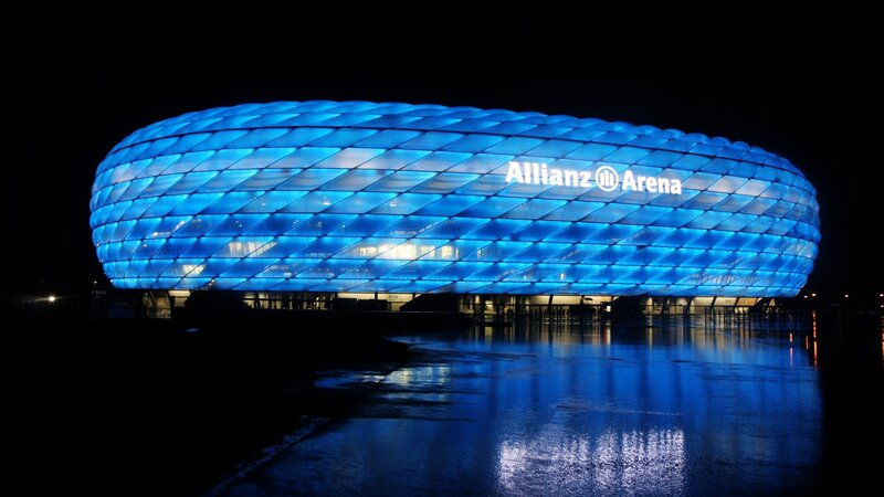Allianz Arena Stadium — Blue, Dramatic, Night