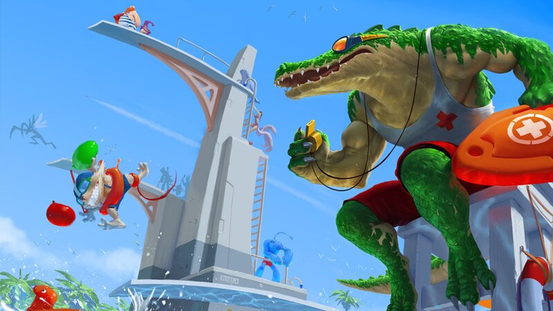 Alligator Lifeguard at Pool