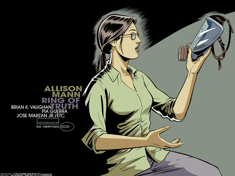 Allison Mann holding gas mask