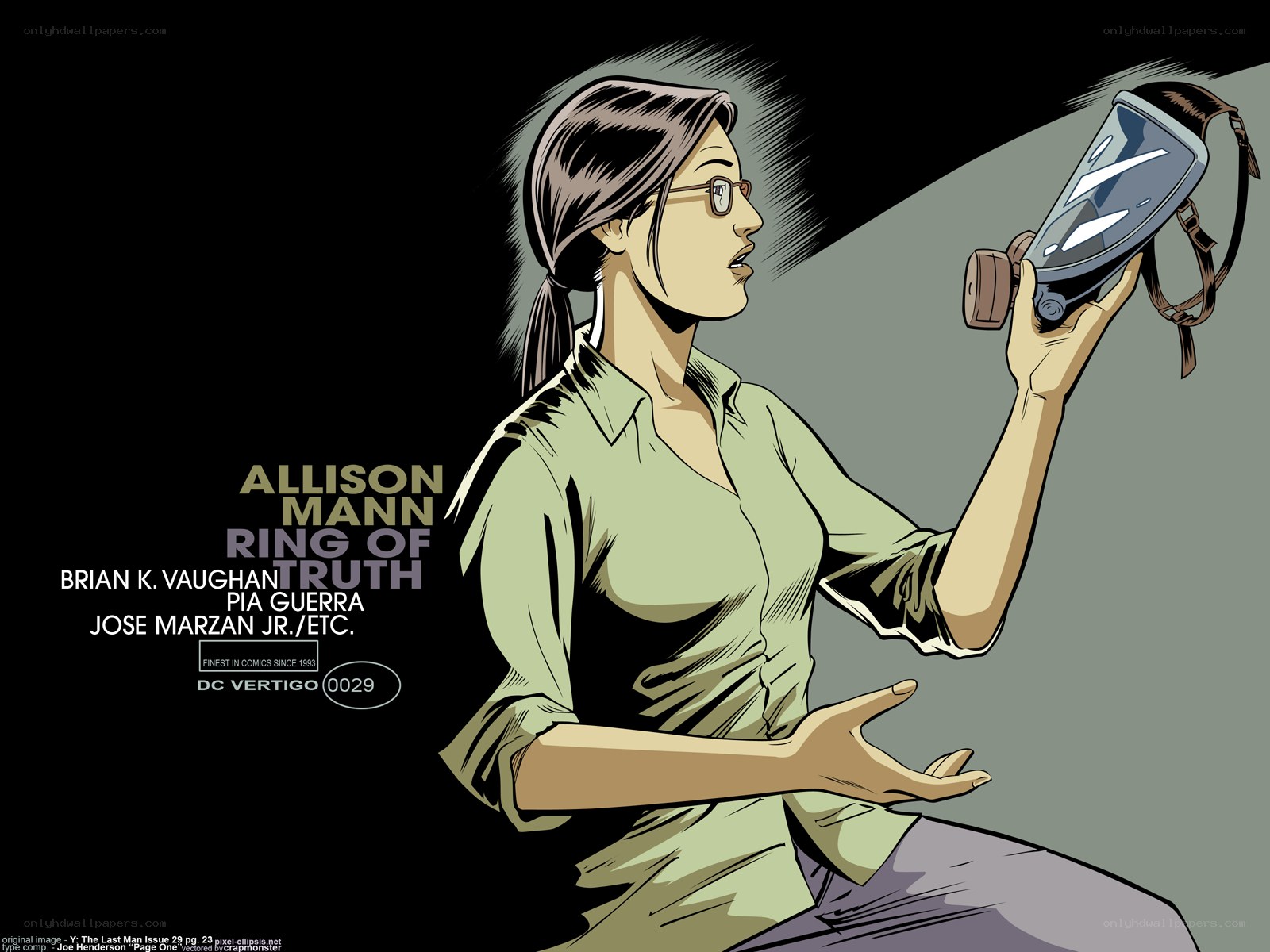 Allison Mann holding gas mask