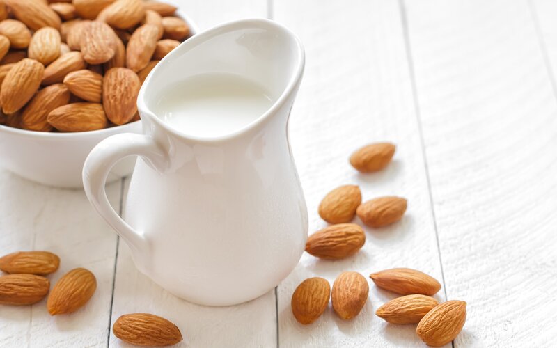 Almond Milk in Pitcher