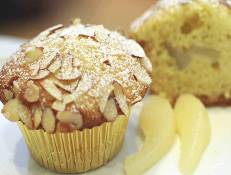 almond pear muffin