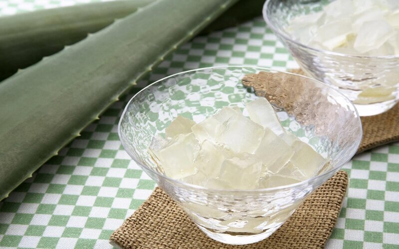 Aloe vera gel in bowls
