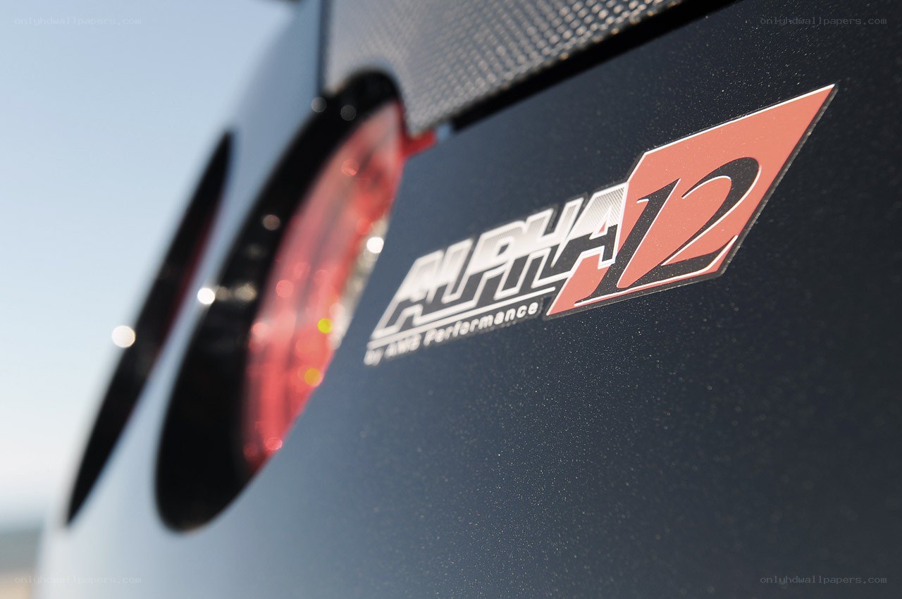Alpha 12 car badge close-up