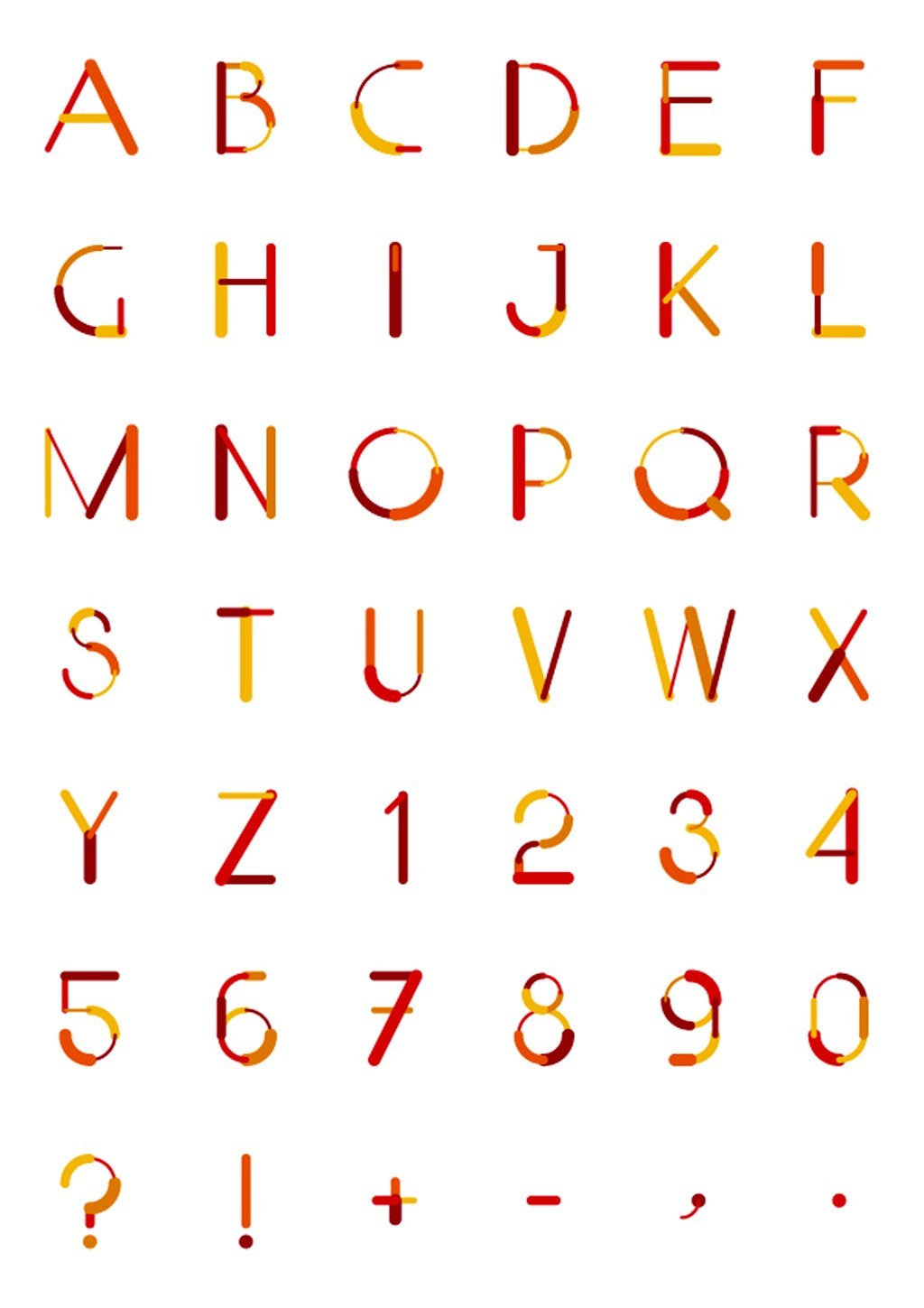 alphabet and number font design