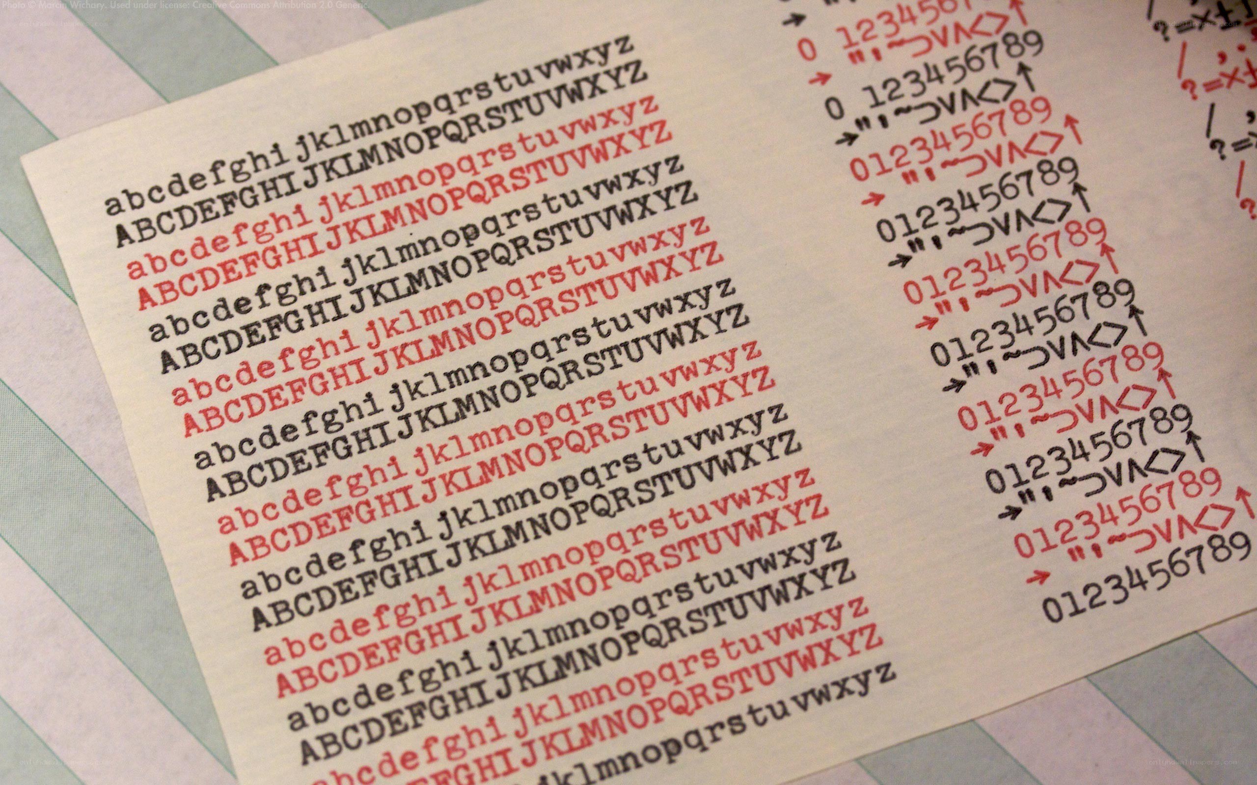 alphabet and number font samples