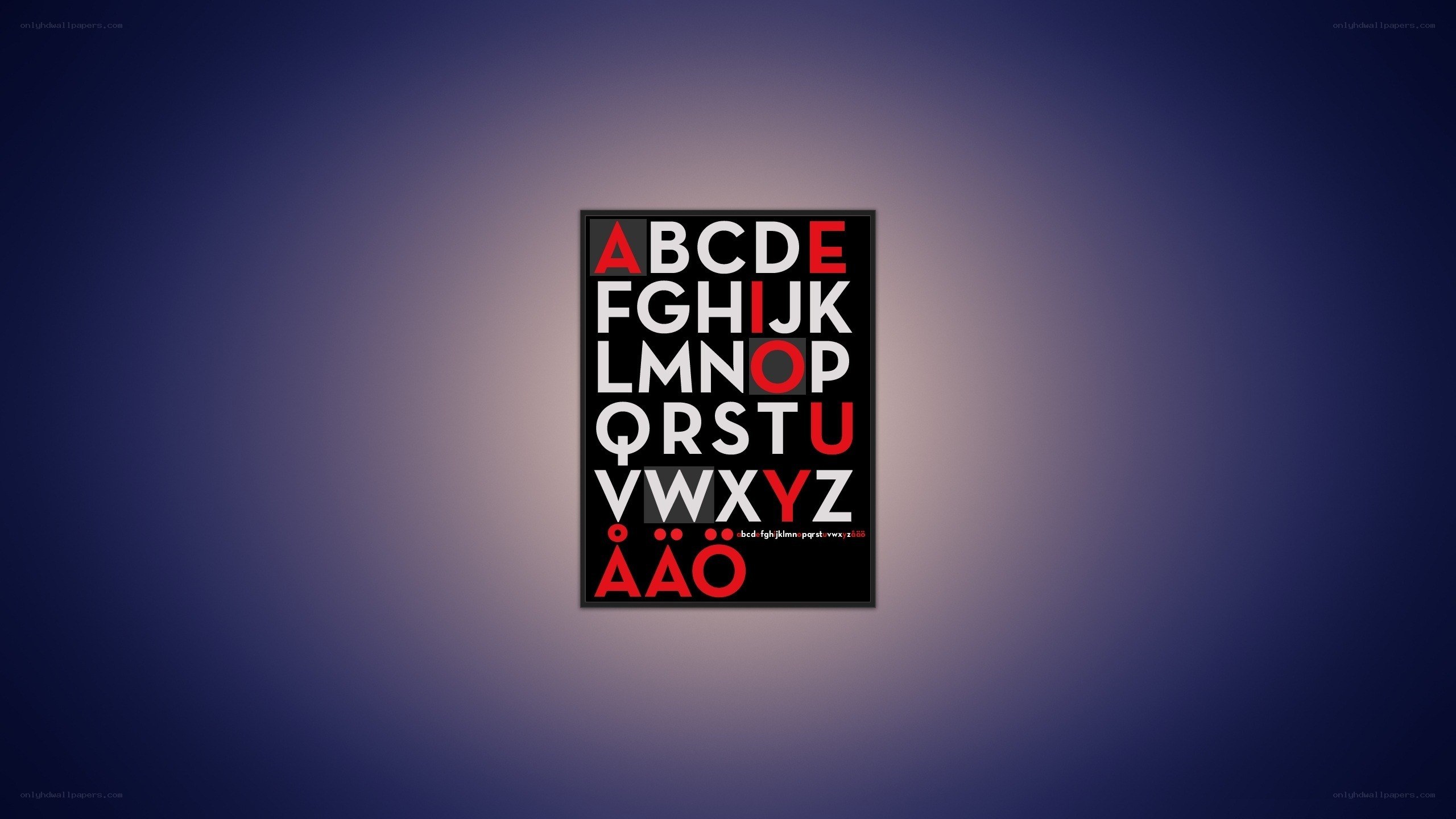 Alphabet poster on gradient background