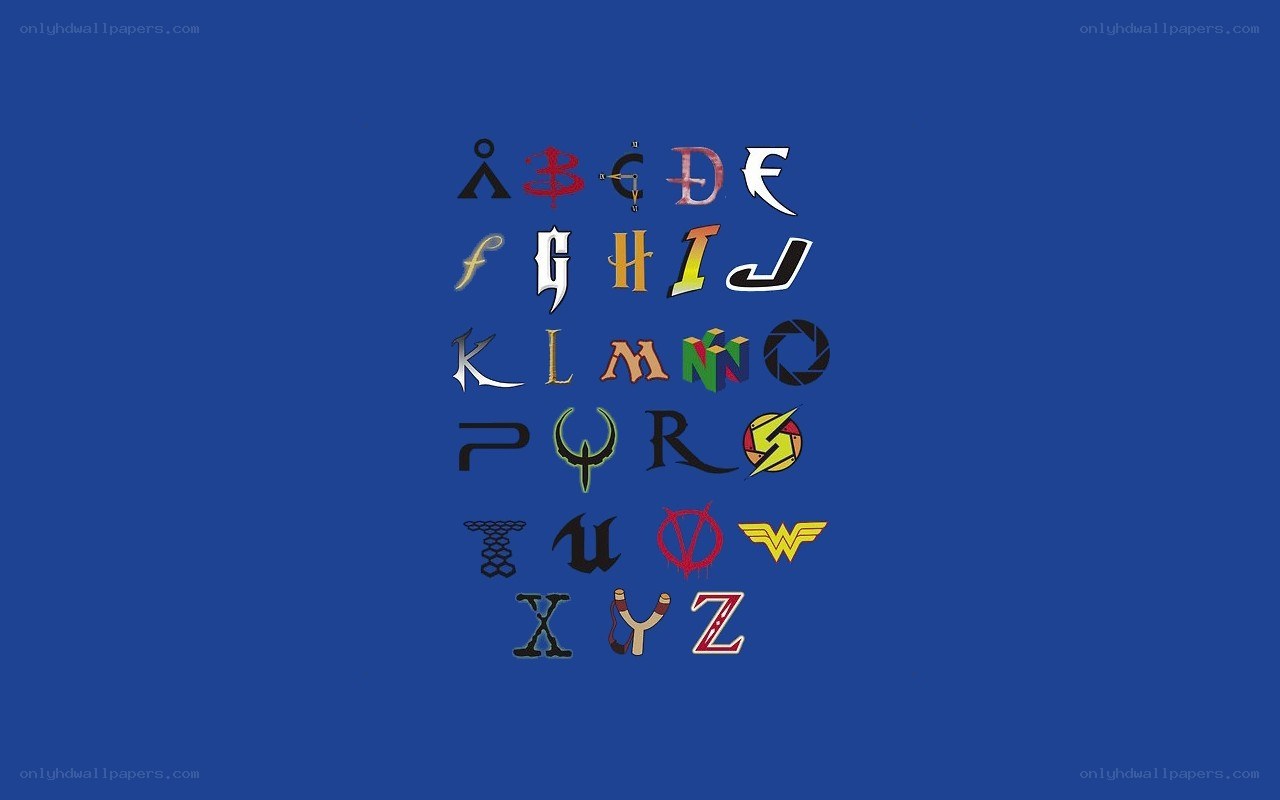 alphabet with superhero symbols