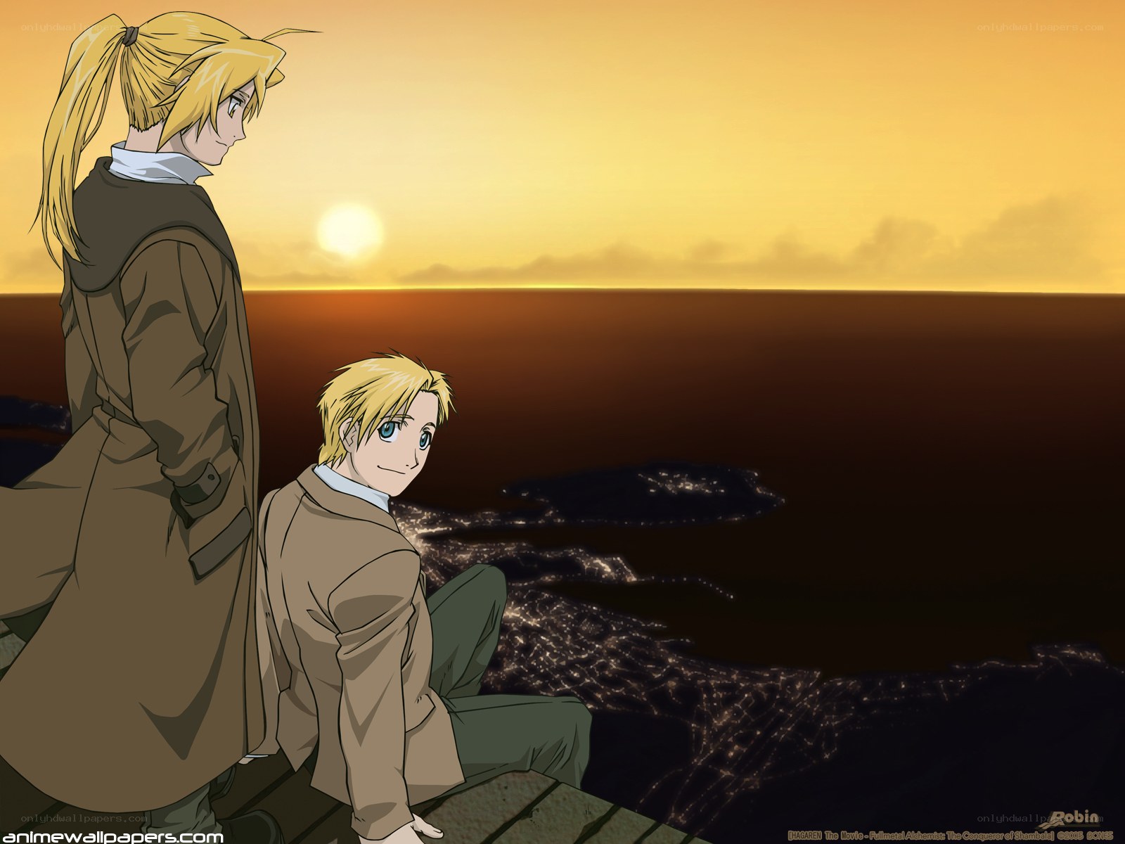 Alphonse and Edward at sunset