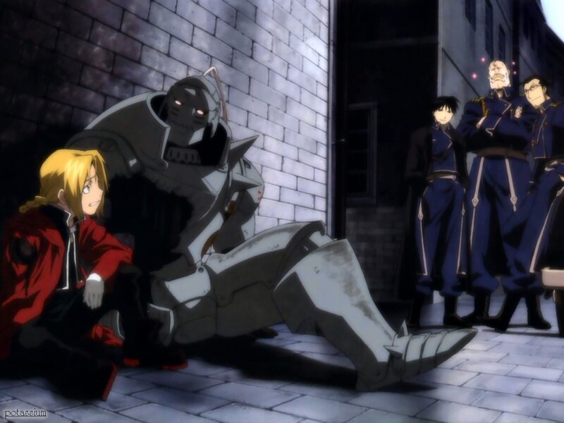 Alphonse and Edward Elric in a tense moment