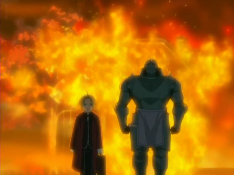 Alphonse and Edward in a fire