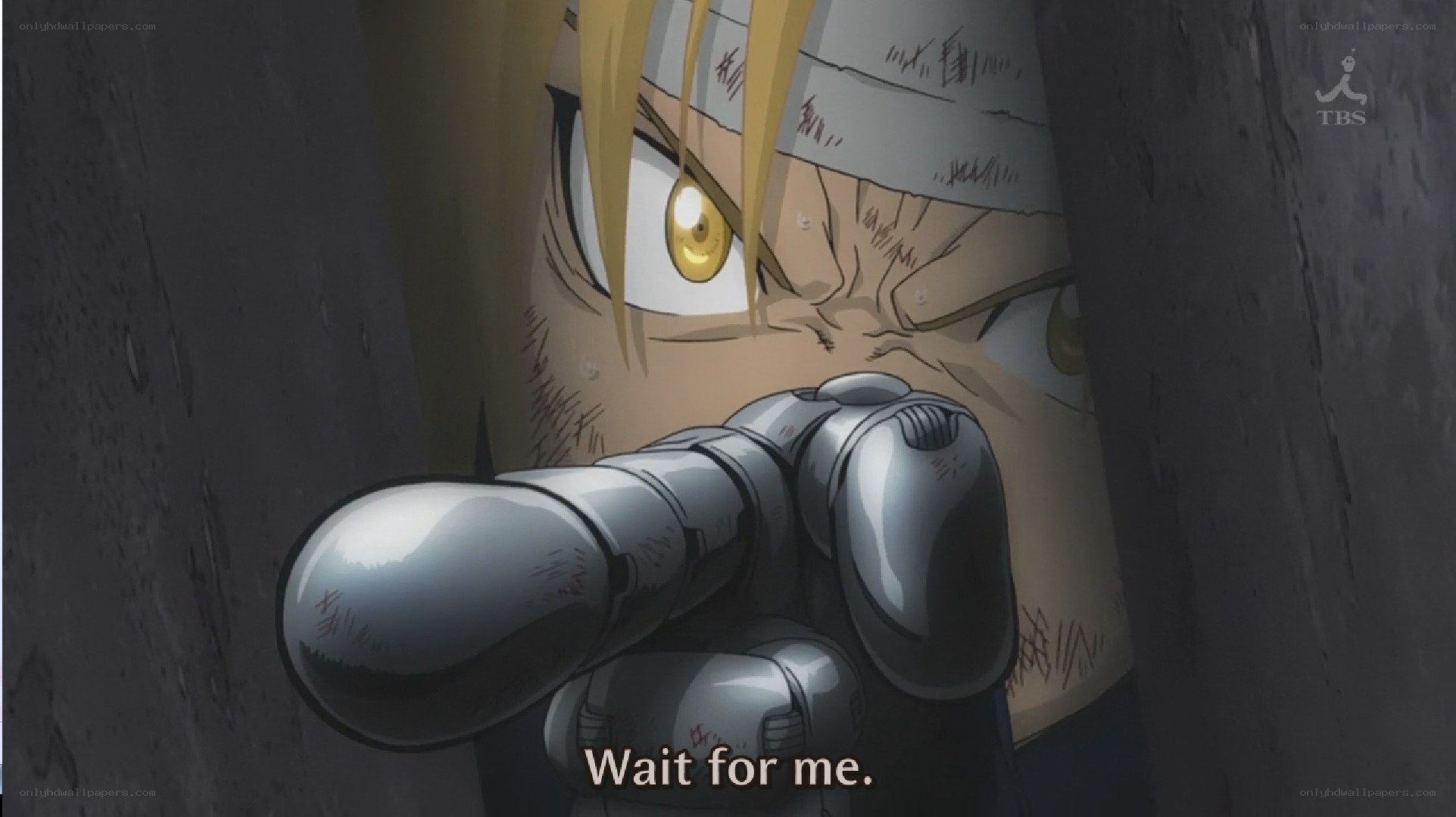 Alphonse Elric's determined gaze