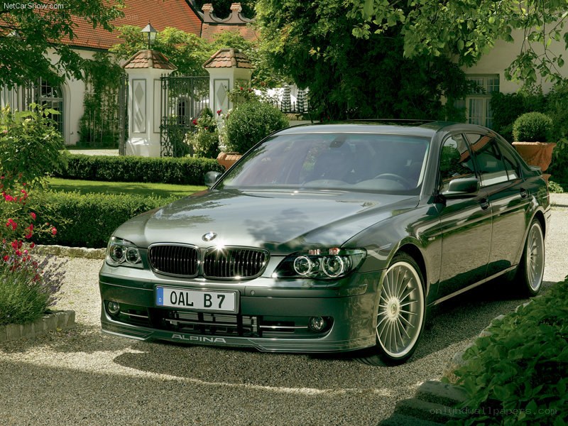 Alpina B7 parked in garden