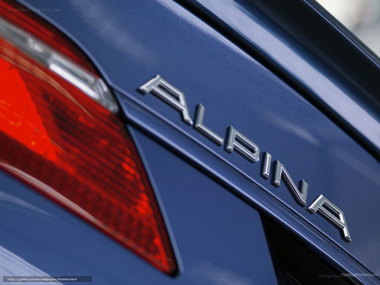 Alpina car badge close-up