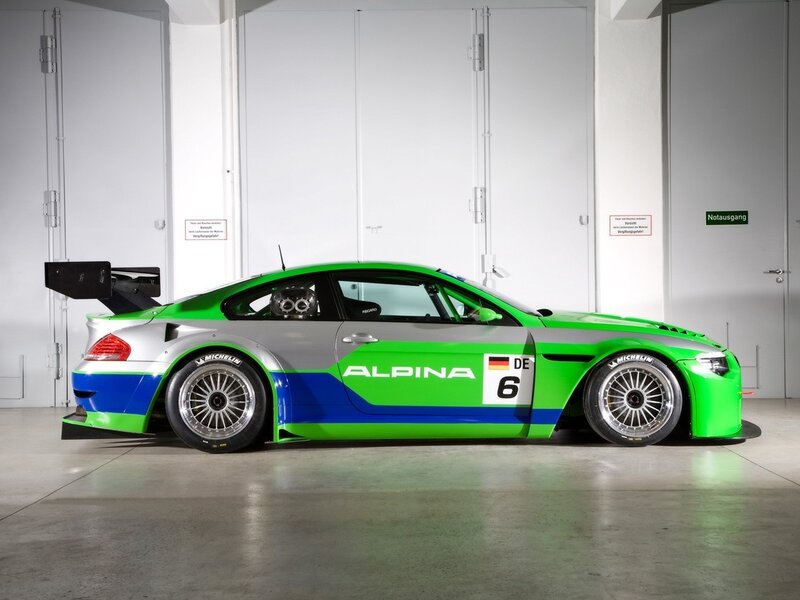 Alpina race car in garage