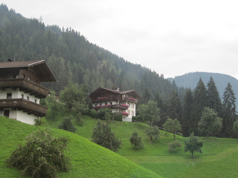 Alpine Houses on Hillside