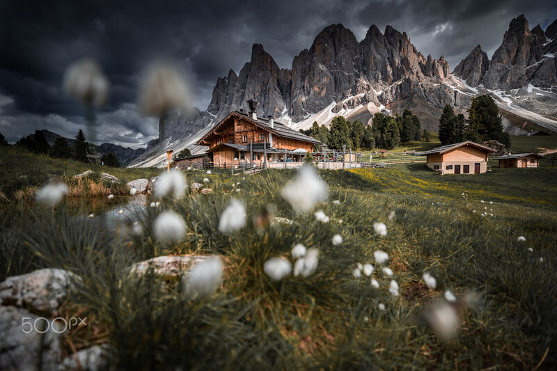 Alpine Hut in Mountains