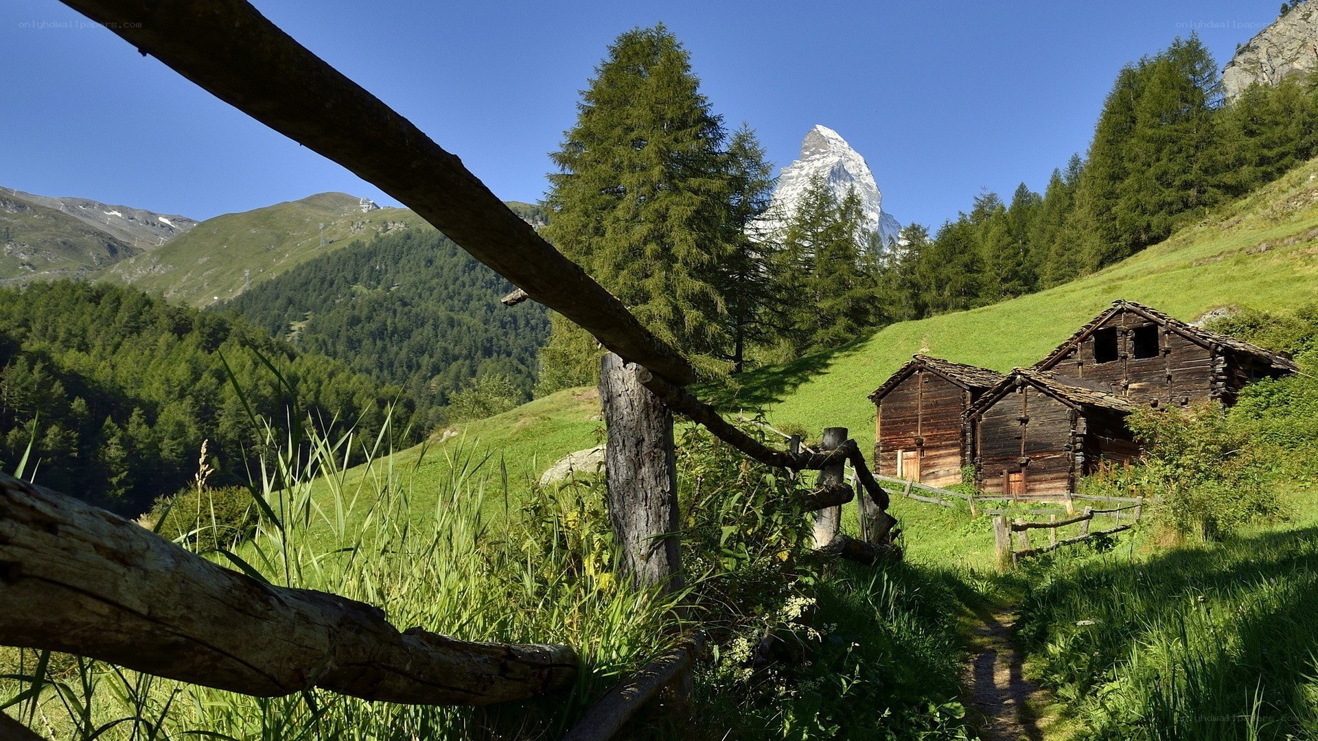 Alpine hut with Matterhorn view