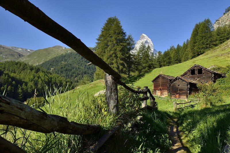 Alpine hut with Matterhorn view