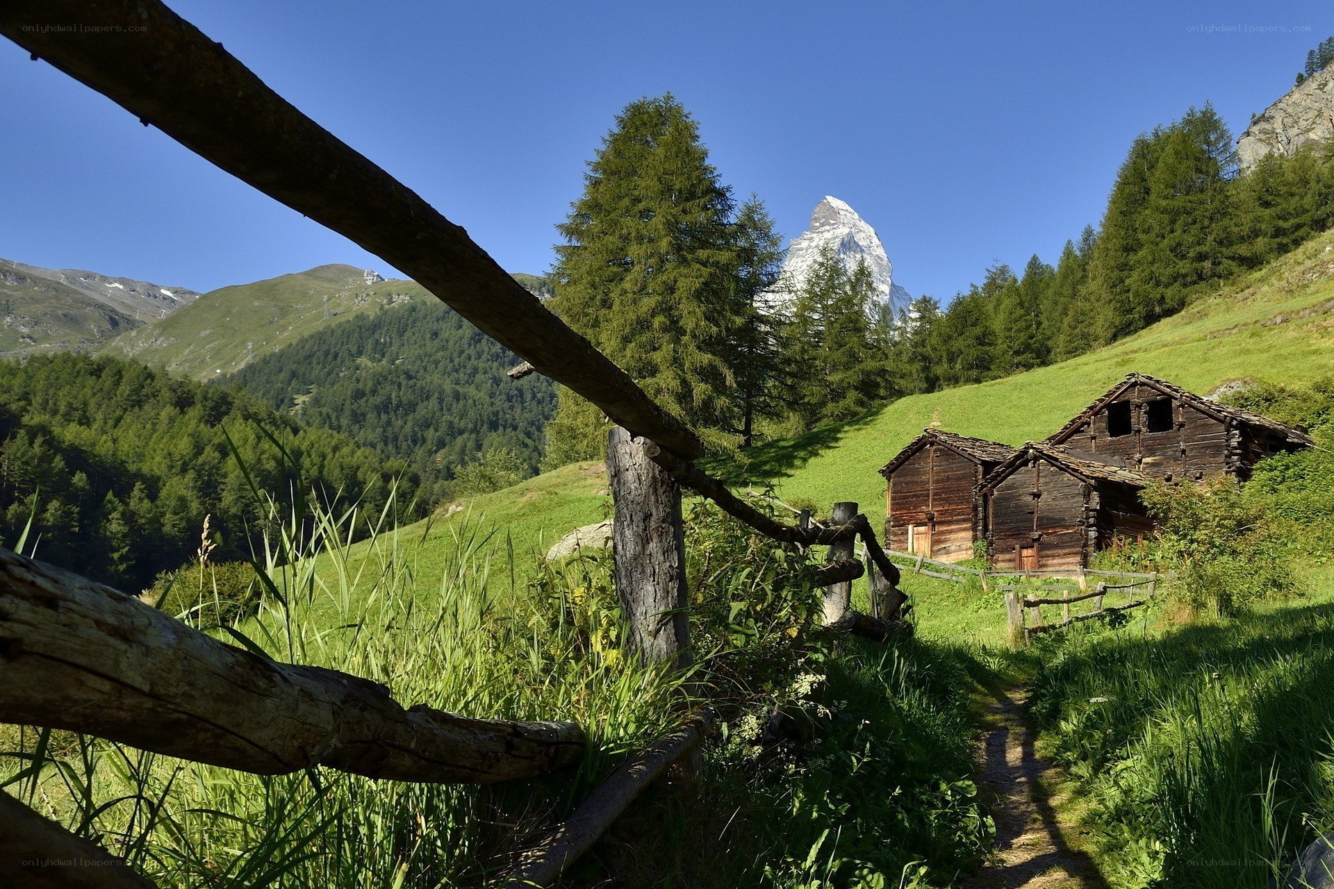 Alpine hut with Matterhorn view