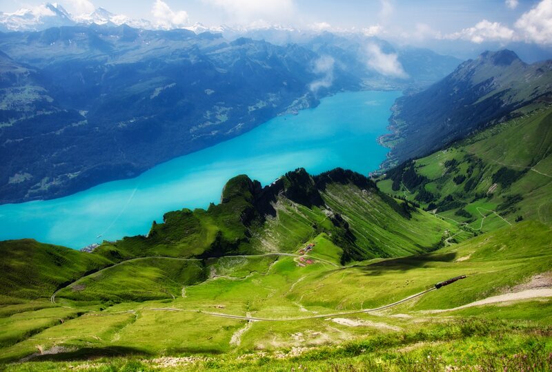 Alpine lake and mountain vista