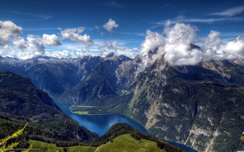 Alpine lake and mountain vista