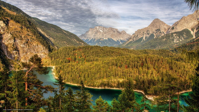 Alpine Lake and Mountains — Green, Serene, Afternoon, Photograph, Forest