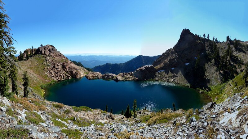 Alpine Lake in Mountain — Blue, Serene, Afternoon, Photograph