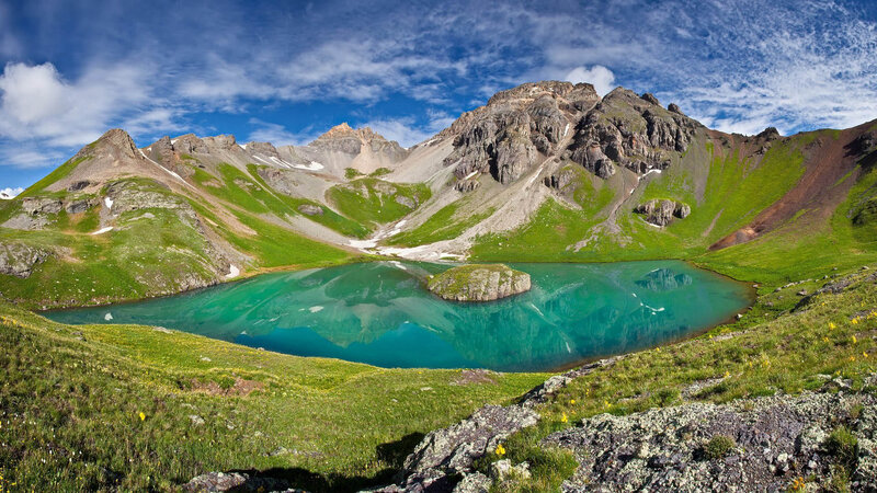 Alpine Lake in Mountain Valley — Blue, Serene, Afternoon
