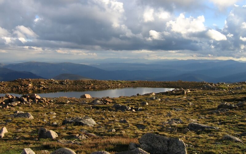 Alpine Lake in Mountains — Blue, Dramatic