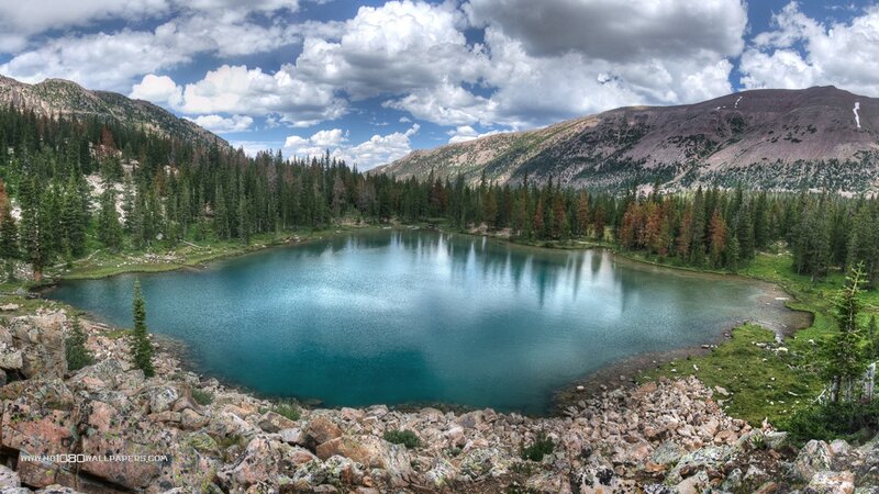 Alpine Lake in Mountains — Blue