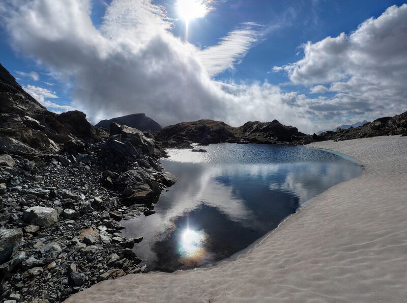 Alpine Lake in Snow
