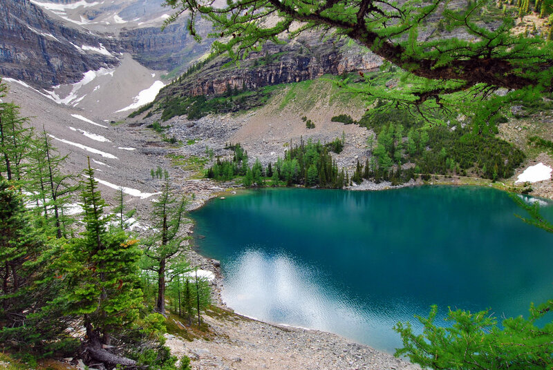 Alpine Lake in Valley — Blue, Serene, Summer, Photograph, Mountains