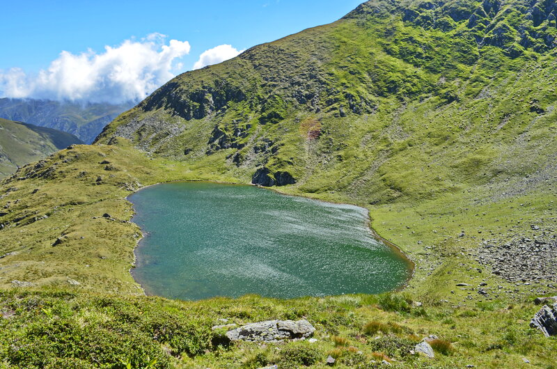 Alpine Lake in Valley — Green, Serene, Afternoon, Photograph, Mountain