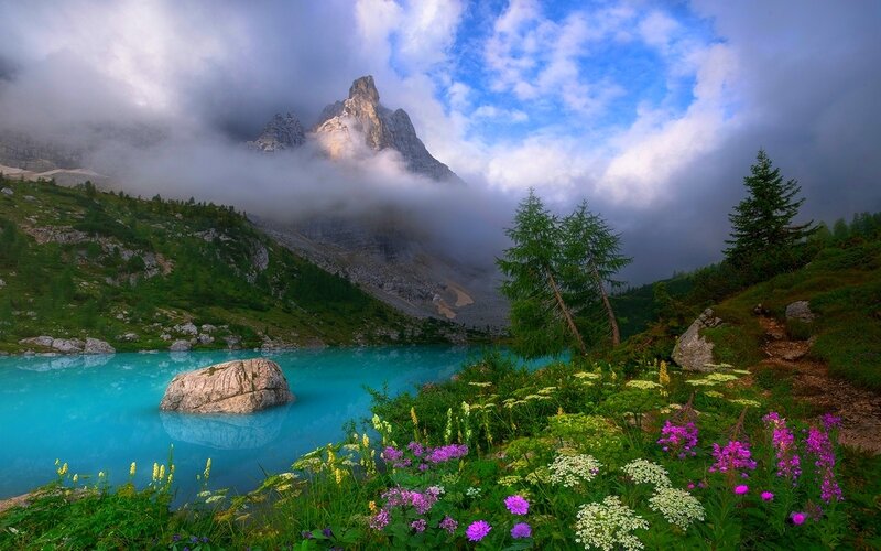 Alpine Lake with Mountain