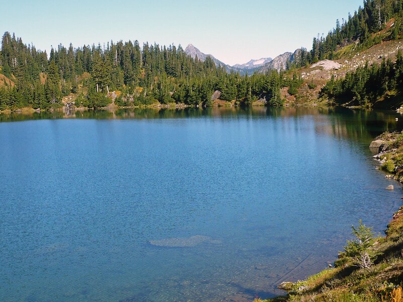 Alpine Lake with Mountains — Blue