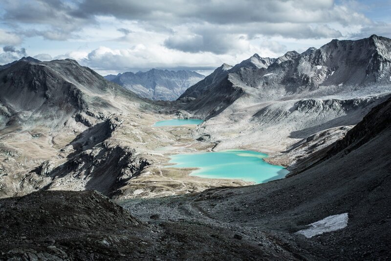 Alpine Lakes in Mountains — Blue