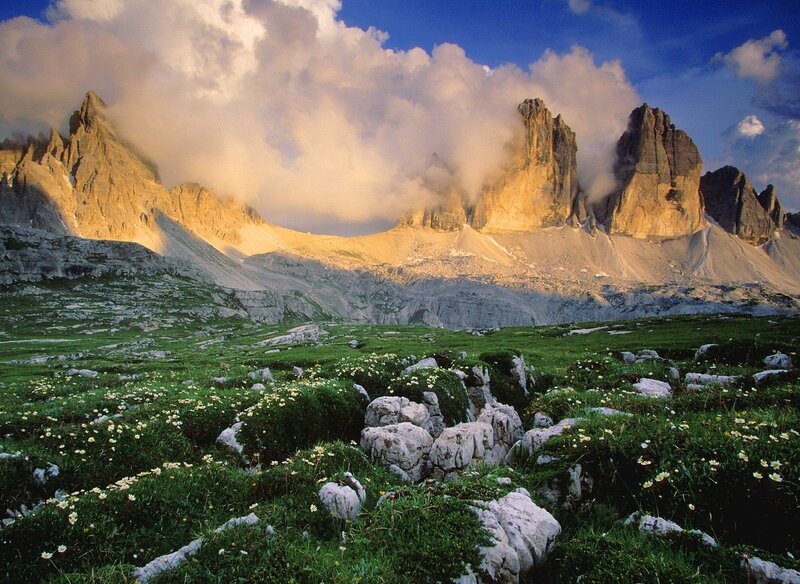 Alpine peaks at sunrise