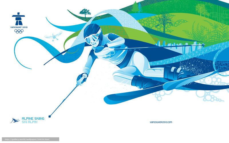Alpine skiing artwork