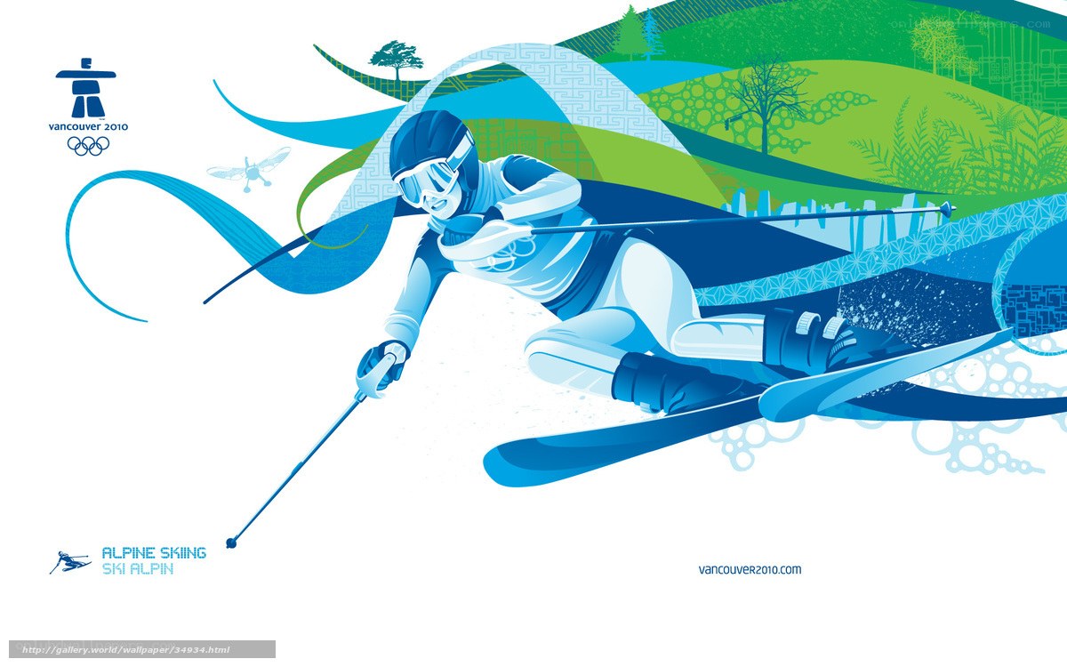 Alpine skiing artwork