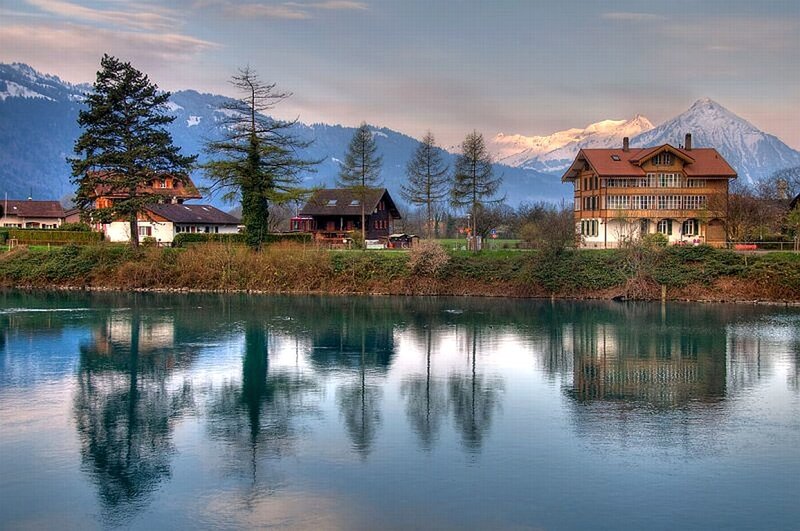 Alpine Village by Lake