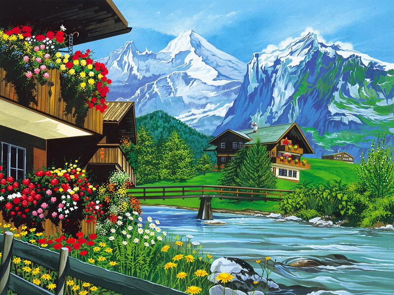 Alpine Village Landscape