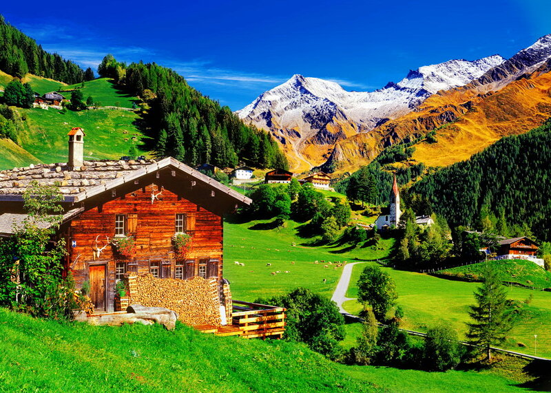 Alpine Village with Cabin